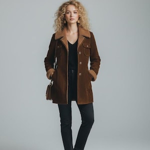 Women’s Casual Loose Suede & Lamb Wool Coat – Vintage Patchwork Multi-Pocket Jacket | Retro Oversized Winter Coat
