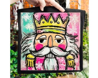Preppy Aquarell Nussknacker PNG | Kokette Weihnachten Clipart | Glitter Santa Digital Sublimation Download