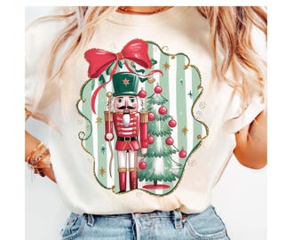 Noël BCBG Casse-Noisette PNG | Arbre rétro et sublimation d'arc | Téléchargement numérique des cliparts vacances vintage