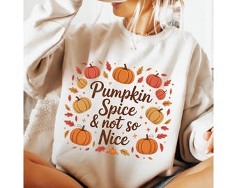 Funny Pumpkin Spice Fall PNG | Retro Coffee Shirt Design | Digital Download | Vintage Autumn