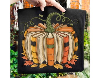 Herfstboekpompoen, png-bestand: herfstleesontwerp (digitale download)