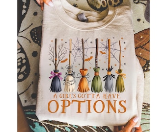 Funny Witch Broom PNG: "A Girl's Gotta Have Options" (Digital Download)