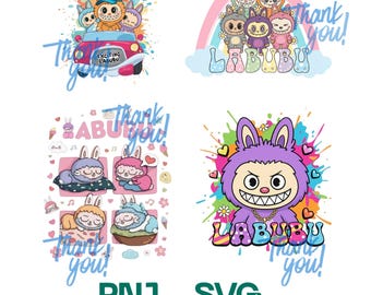 Mega paquete de imágenes prediseñadas: personajes de dibujos animados PNG, SVG / vectores kawaii (descarga digital)