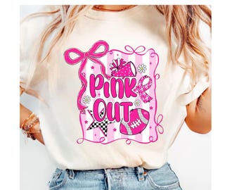 Pink Out Football Cheer PNG: Breast Cancer Awareness (Digital Download)