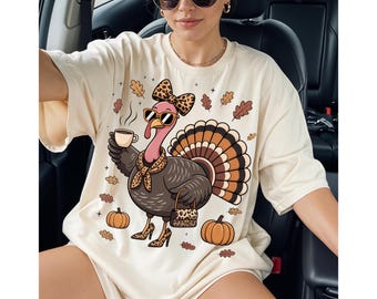 Leopard Print Thanksgiving Turkey PNG | Boujee Fall Design (Digital Download)
