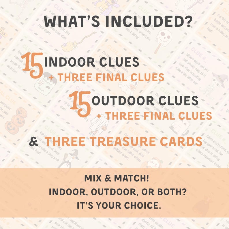 Halloween Scavenger Hunt Clue Cards for Kids – printable Riddle Game ...