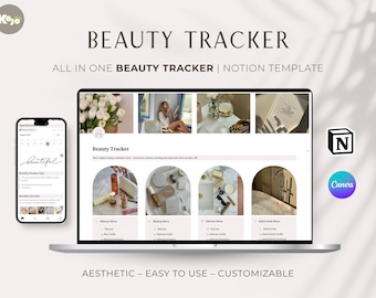 Notion Beauty Planner: Skincare, Makeup, Hair & Body Tracker (Digital Download)