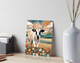 Boho Cow Print: Whimsical Farm Animal Wall Art (Digital Download)