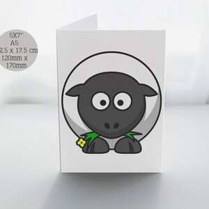 Carte de voeux de mouton, j’aime la brebis, cartes de voeux animales, cartes pour enfants, cartes mignonnes, cartes d’anniversaire, toutes les cartes d’occasion, cartes de voeux vierges