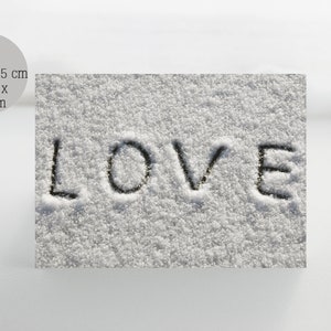 Amore nella neve, simpatico biglietto invernale, biglietto di anniversario, biglietti di San Valentino, forniture per feste, prodotti di carta, biglietti di auguri vuoti, personalizzati