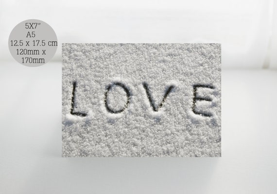 Love in the Snow, Cute Winter Card, Anniversary Card, Valentines