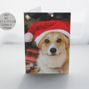 Carte de Noël corgi, Joyeux Noël du chien, carte de Noël de chien, carte à ce sujet de chien, cartes de voeux d’animal familier, cartes mignonnes de Noël,