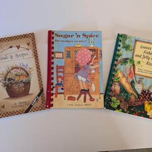 Vintage Community Cookbook Lot | Church and School Cookbooks | Cottagecore and Grandmacore Kitchen Decor | 1970s to 1990s Recipes