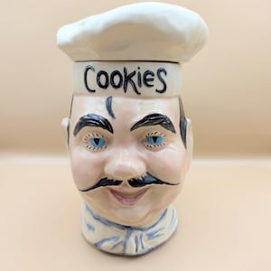 1960s McCoy Cookie Jar: Vintage Happy Chef Kitchen Pottery