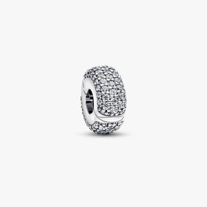 Charm Clip circulaire en argent sterling 925 avec pavé Pandora ALE Clip en argent sterling S925
