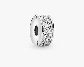 Pandora Clear CZ Pave Sparkling Row bedel ALE S925 sterlingzilveren clip