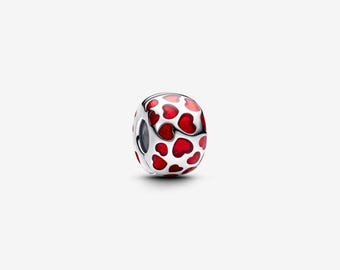 Pandora Rote Liebe Herz Runde Clip Charm ALE S925 Sterling Silber Clip
