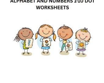 Kinder Arbeitsblatt mit Punkt Alphabet und Zahlen