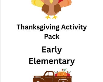 Thanksgiving Aktivitätspaket für Kinder - Druckbare Arbeitsblätter, Spiele und Farben - Spaß in der frühen Grundschule