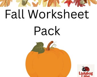 Herbst Arbeitsblatt für Vorschulkinder & Kindergarten | Druckbare Herbst-Aktivitäten | ABC, Zahlen, Labyrinthe, Ausmalen, Ausmalen