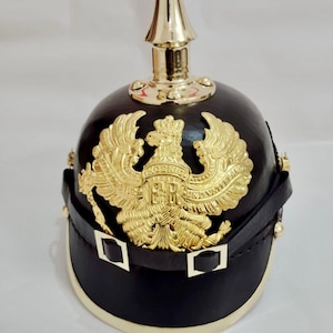 Brass and Leather Decorative Helmet: Vintage-Inspired Display Piece