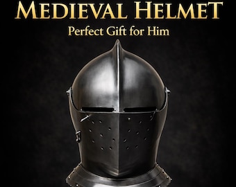 Handcrafted Steel Medieval Knight Helmet | LARP Cosplay Armor Replica