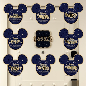 Spersonalizowany magnes na drzwi z nazwą statku Disney Cruise Mouse Ear