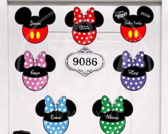 Personalized Disney Classic Mickey and Minnie Silhouette Magnets Cruise Magnet Stateroom Door