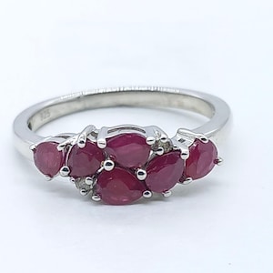 Natural Ruby Ring And Dimond 925 Sterling Silver Ring Precious Gemstone Jewelry
