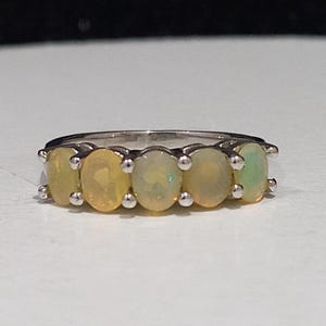 Faceted Fire Opal Ring 925 Sterling Silver Gemstone Jewelry For Women