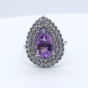 Purple Amethyst Ring 925 Sterling Silver Gemstone Jewelry Gift For Her