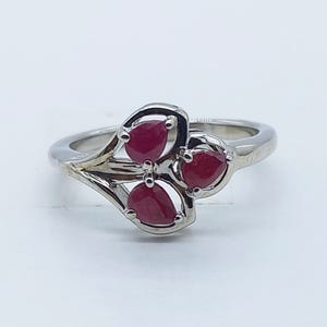 Natural Ruby Ring 925 Sterling Silver Ring Gift For Women Precious Gemstone Jewelry