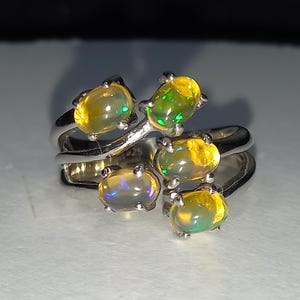 Fire Opal Ring 925 Sterling Silver Gemstone Jewelry For Women
