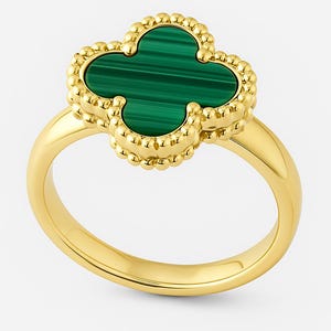 Malachite Clover Ring Gorgeous Jewelry For Special