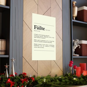 Fáilte Irish Welcome Print Poster, Gaelic Wall Art, Céad Míle Fáilte Poster, Irish Culture Home Décor, Hospitality Gift