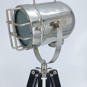 Nautical Spotlight on Tripod | Vintage Studio Floor Lamp | Maritime Home Accent