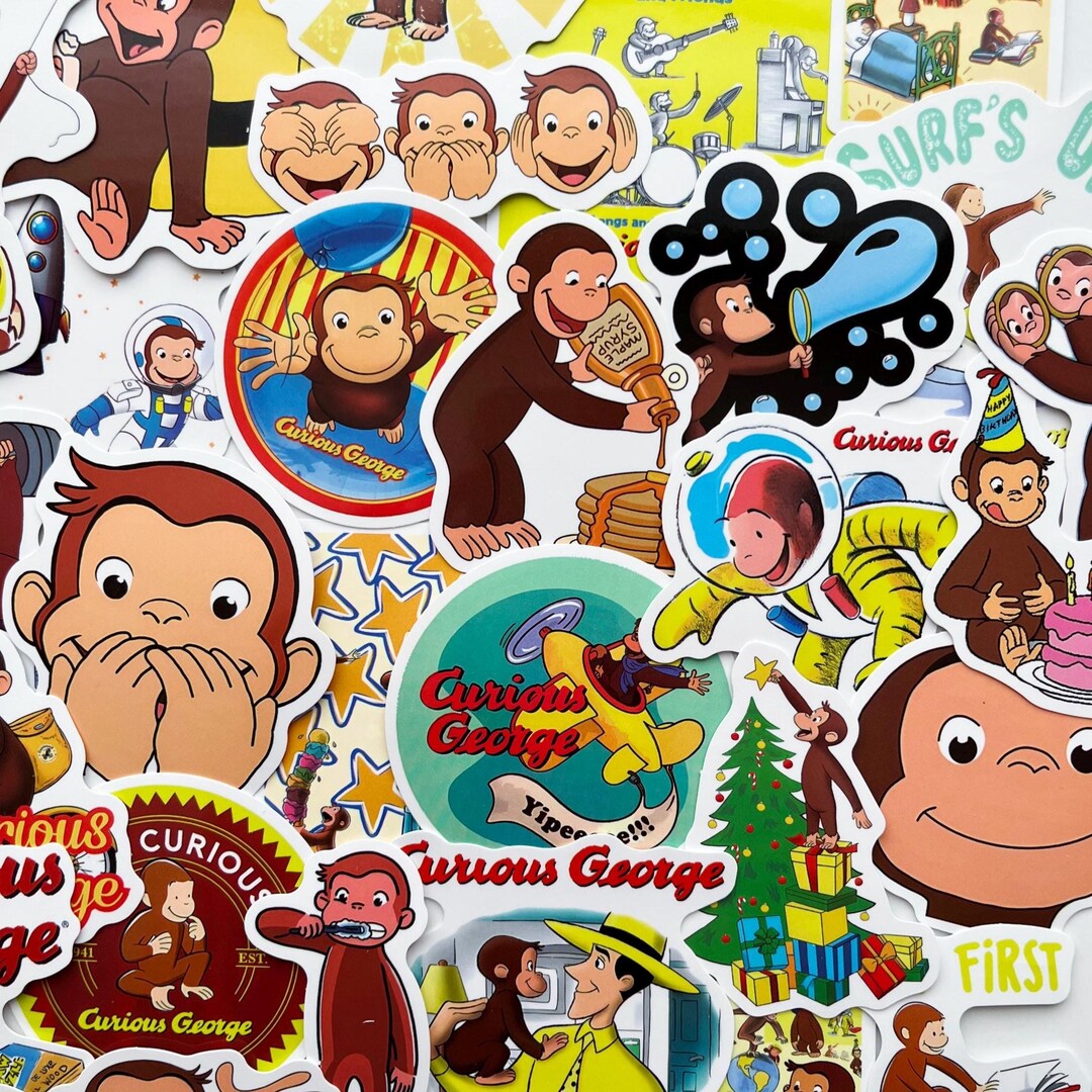 Curious George Stickers Pack for Journals, Laptops, Phone Cases and ...
