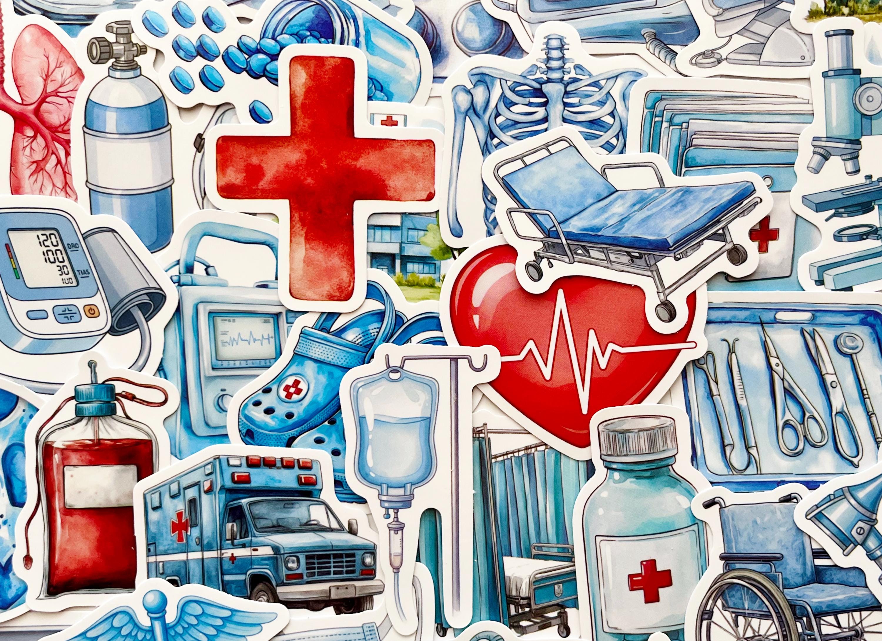 Hospital Sticker Pack, Medical Healthcare Worker Stickers, Doctors ...