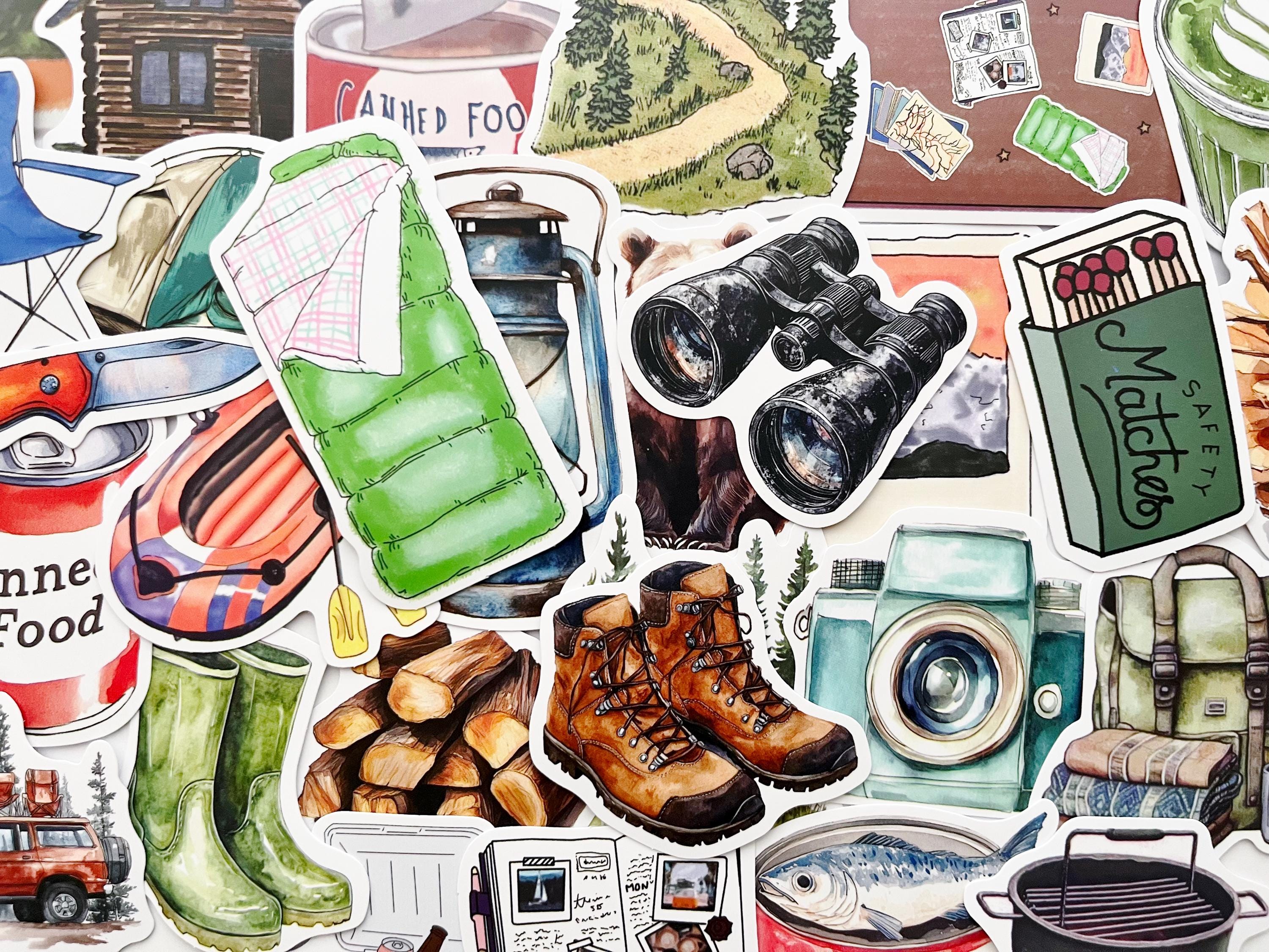 Camping Stickers, Outdoor Adventure Hiking Stickers Pack, Family ...