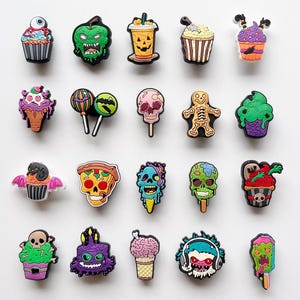 Adornos para zapatos de Halloween, dulces espeluznantes, dulces, bolsas y fundas de teléfono.