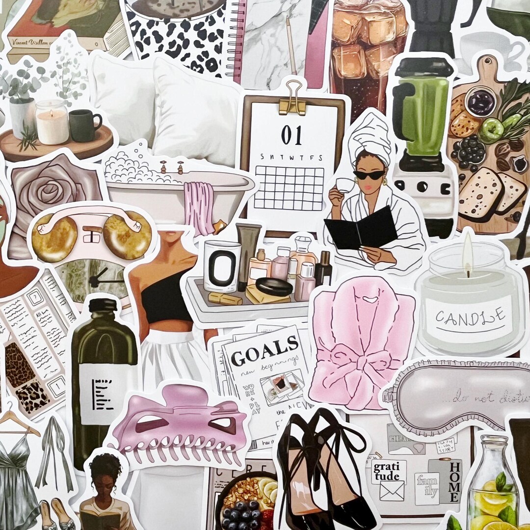 Spa Day Stickers, Self Care Sticker Pack, City Girl Boss for Journals ...