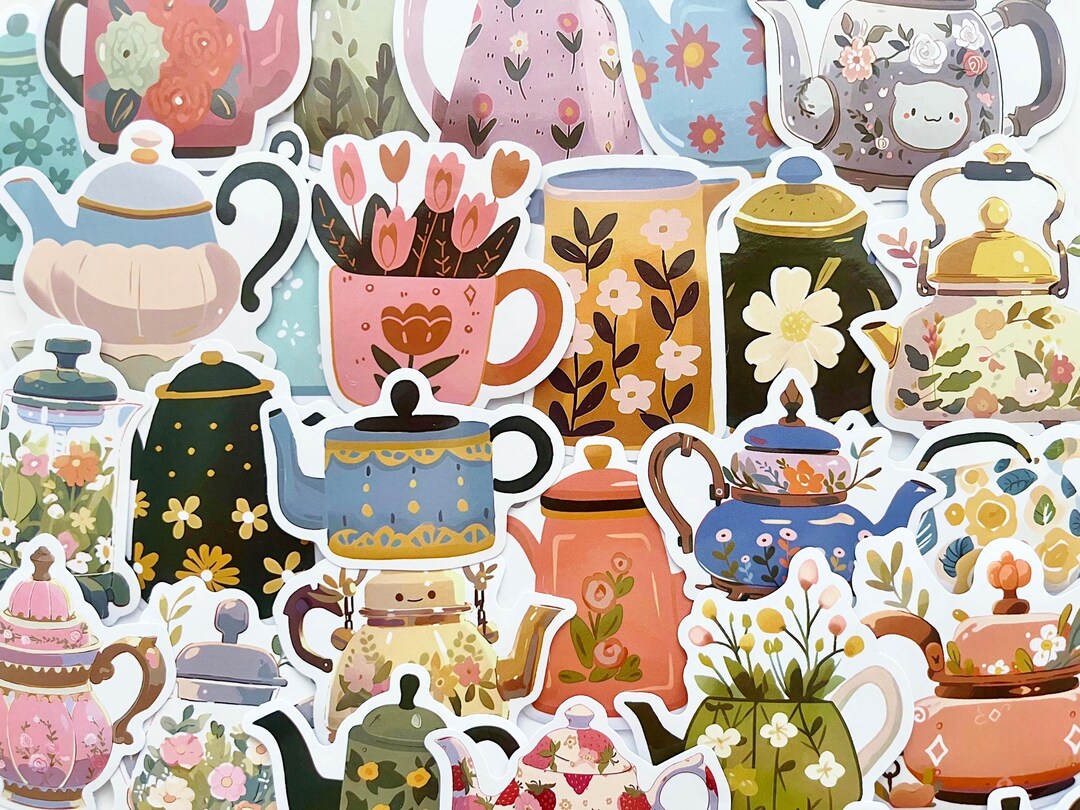 Teapot Sticker Adorable Teapot Stickers for Laptops, Journals, Scrapbooks - Etsy