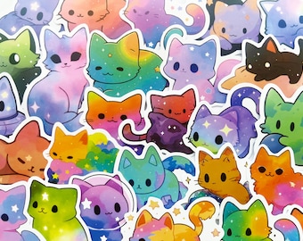 Starry Galaxy Cats, Weltraum-Aufkleber, für Laptops, Journaling, Scrapbooking