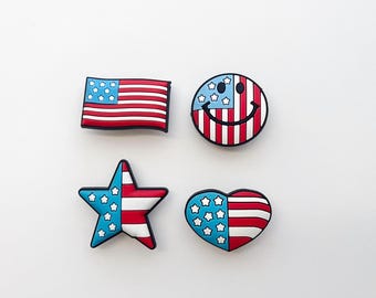 American Flag USA 4th of July Independence Day Shoe Charms