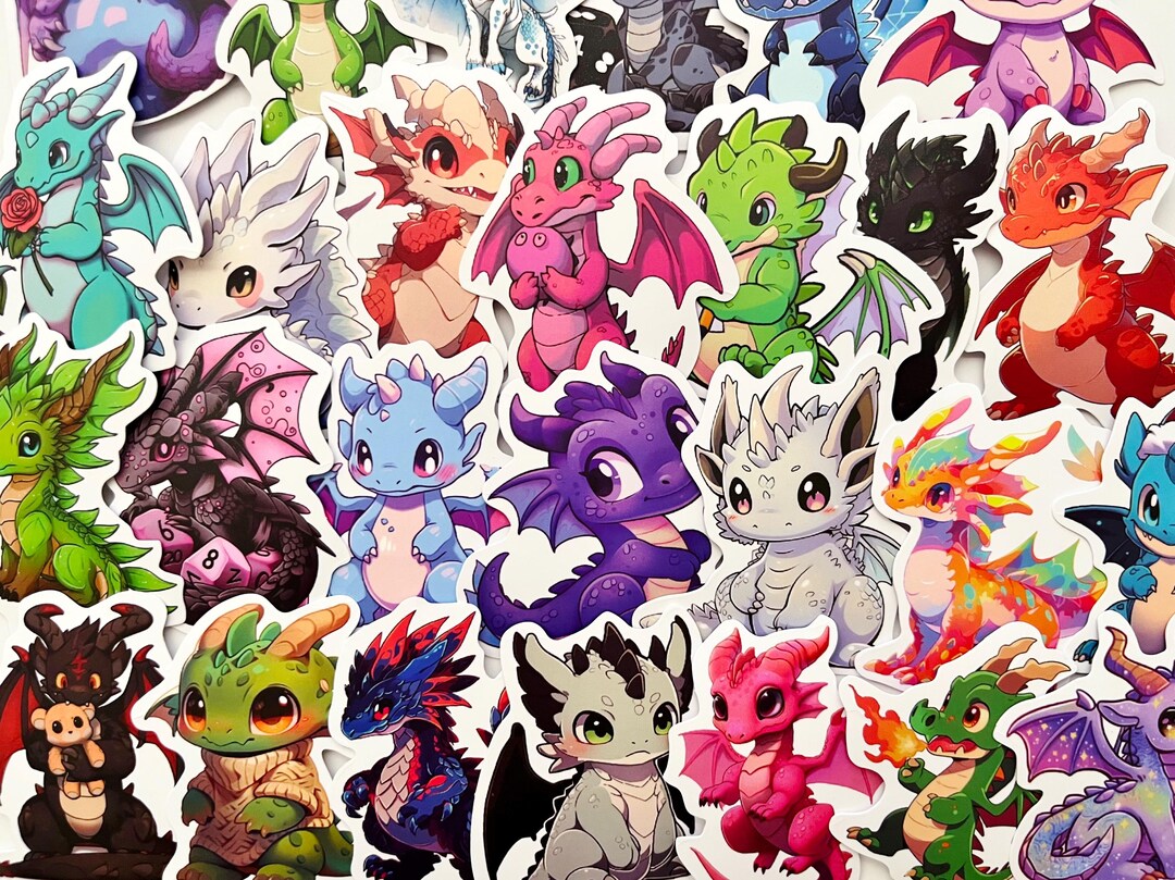 Dragon Fill Sticker Dragon Sticker Pack for Journals, Phone Cases, Laptops and Waterbottles ...