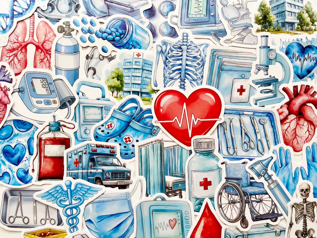 Sticker Health Subject Design Hospital Sticker Pack, Medical Healthcare Worker Stickers, Doctors ...
