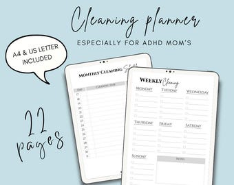 ADHD Cleaning Planner for Moms: Weekly & Monthly Chore Charts (PDF Download)