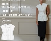 Laverne Vest Sewing Pattern with Tutorial Size XXS-XXL Classic Jacket Pattern Kimono Pattern Height 162-168 cm