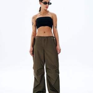 Pam cargo pants 170-176 height US sizes 2 - 20 pattern, oversized pants pattern with pdf tutorial, drawstring baggy trousers sewing pattern image 2