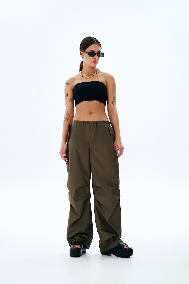 Pam cargo pants 170-176 height US sizes 2 - 20 pattern, oversized pants pattern with pdf tutorial, drawstring baggy trousers sewing pattern image 2
